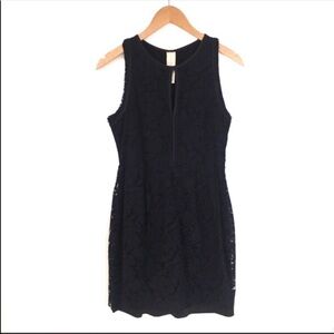 Zara black lace keyhole sleeveless mindress LBD medium